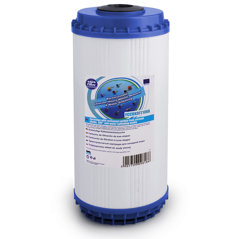 FCCBKDF210BB Aquafilter carbon softening filter BIG BLUE 10" | MojaWoda.com