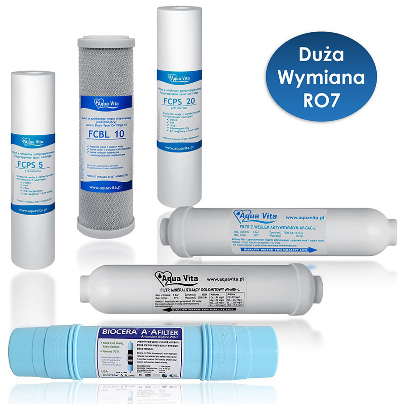 Kompletní sada náplní Aqua Vita roční servis RO7 BIOCERA | MojaWoda.com