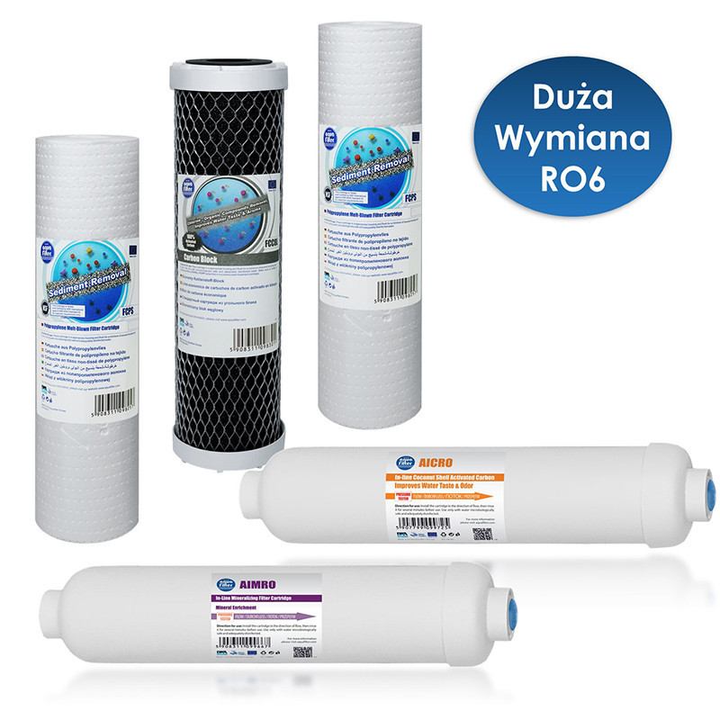 Komplet wkładów Aquafilter serwis roczny RO6 | MojaWoda.com Komplet wkładów Aquafilter serwis roczny RO6 | MojaWoda.com