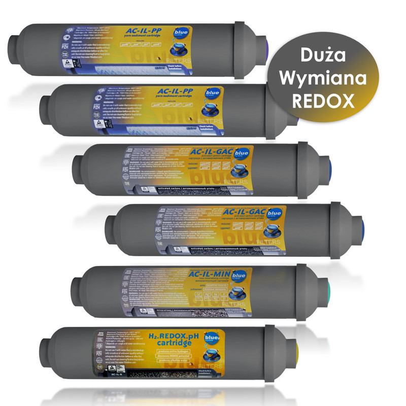 Komplet wkładów wodaRO REDOX serwis roczny | MojaWoda.com Komplet wkładów wodaRO REDOX serwis roczny | MojaWoda.com