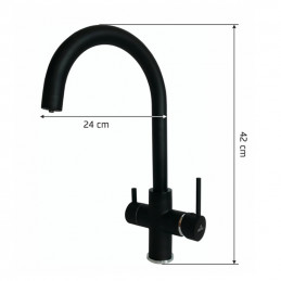 BERG kuchyňská baterie čtyřcestná černá | MojaWoda.com