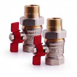 2x Ball valve tap 3/4 with a coupling DN20