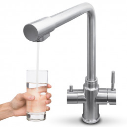 Kuchynská batéria trojcestný kohútik na osmozú strieborná | MojaVoda.com