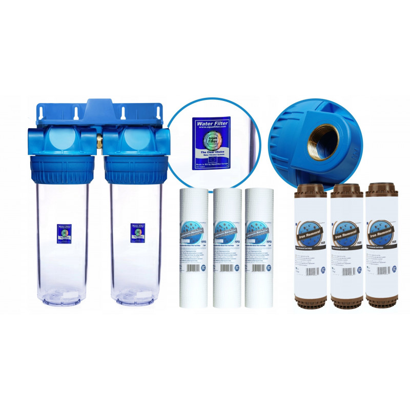 ФІЛЬТР ВОДИ ПОПЕРЕДНІЙ ДЛЯ ВСЬОГО ДОМУ 2-Х СТУПЕНЕВИЙ ЗАЛІЗОВИЙ ФІЛЬТР