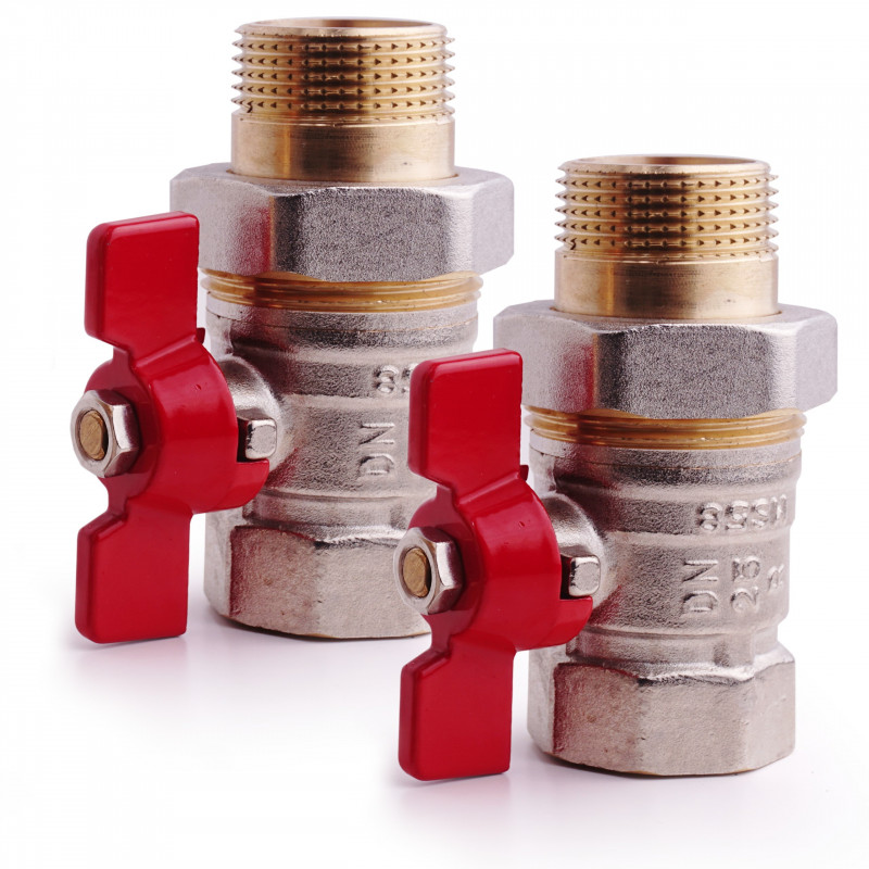 2x Ball valve tap 1" with a coupling DN25 2x Ball valve tap 1" with a coupling DN25