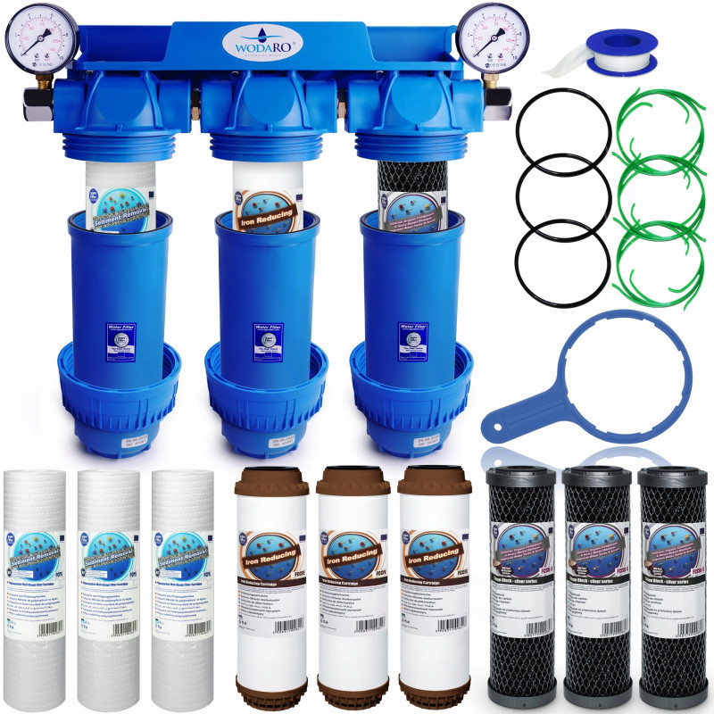 FILTR VODY NA CELOU DOMÁCNOST ODŽELEZŇOVAČ 3-ÚROVNĚ 3/4