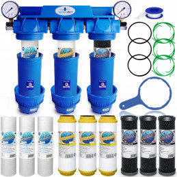 WATER FILTER FOR THE WHOLE HOUSE 3-STAGE SOFTENER 3/4