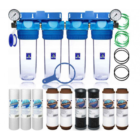 ФІЛЬТР ВОДИ ДЛЯ УСЬОГО ДОМУ 4-Х СТУПЕНЕВИЙ ЗАЛІЗОВИЙ ФІЛЬТР 3/4