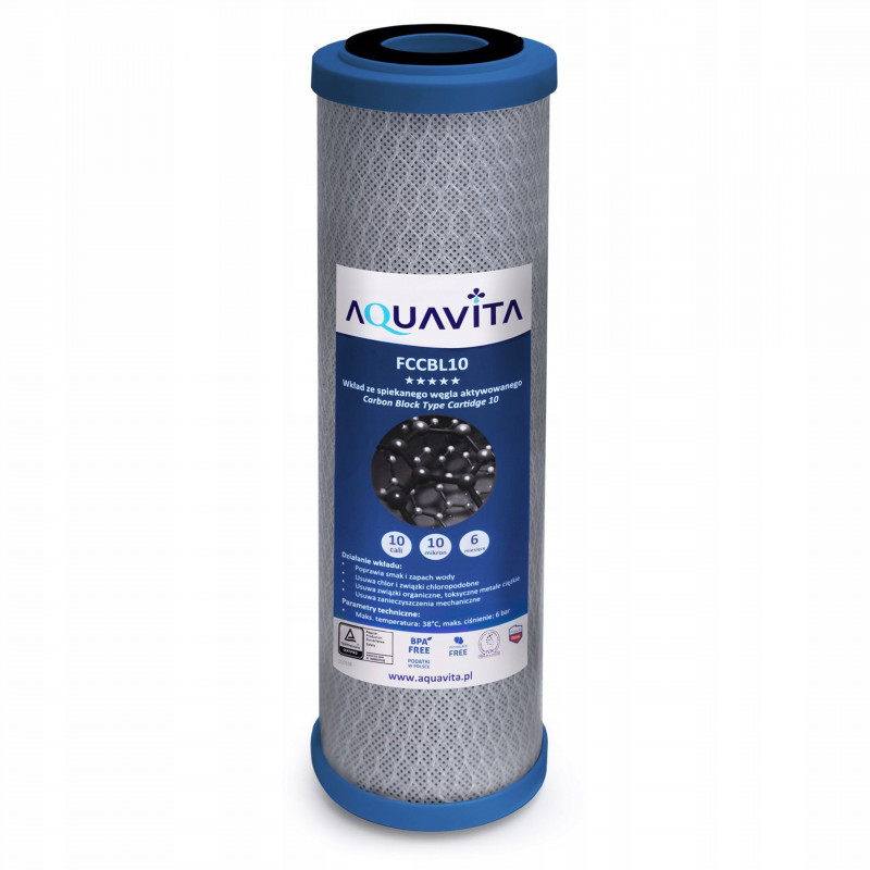 FCCBL10 AQUAVITA CARBON BLOCK WATER FILTER BPA FREE