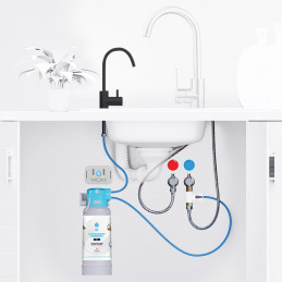 Filtr vody průtokový DAFI FLOW COMFORT + černý kohoutek | MojaWoda.com