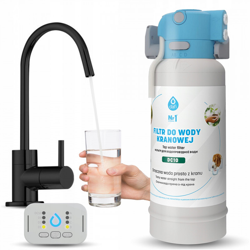 Filtr wody przepływowy DAFI FLOW COMFORT + kran czarny | MojaWoda.com Filtr wody przepływowy DAFI FLOW COMFORT + kran czarny | MojaWoda.com