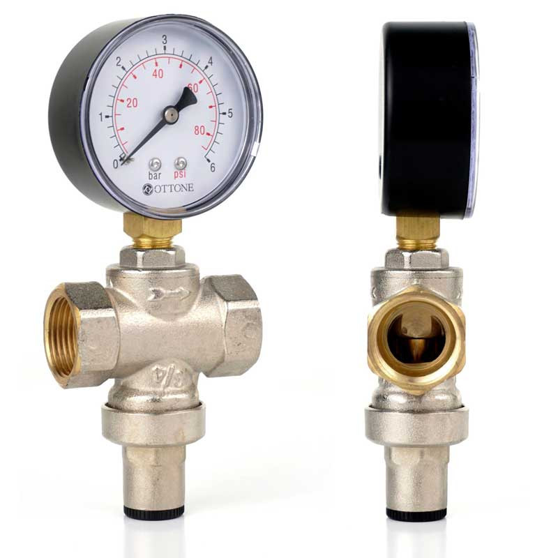 Pressure Reducer 3/4" with Manometer BRASS | MojaWoda.com Pressure Reducer 3/4" with Manometer BRASS | MojaWoda.com