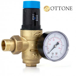 Reduktor Tlak 3/4" s Filtrami Manometrom Škálou OTTONE | MojaWoda.com