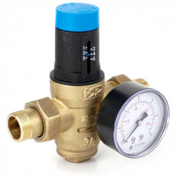 Pressure Reducer 3/4" with Filter Manometer Scale BRASS | MojaWoda.com