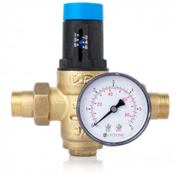 Pressure Reducer 3/4" with Filter Manometer Scale BRASS | MojaWoda.com
