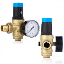 Pressure Reducer 3/4" with Filter Manometer Scale BRASS | MojaWoda.com