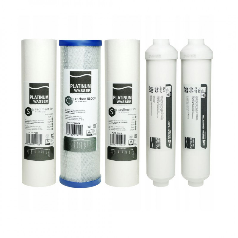 ZESTAW WKŁADÓW OSMOZA FILTR MINERALIZATOR BPA FREE PLATINUM WASSER ZESTAW WKŁADÓW OSMOZA FILTR MINERALIZATOR BPA FREE PLATINUM WASSER