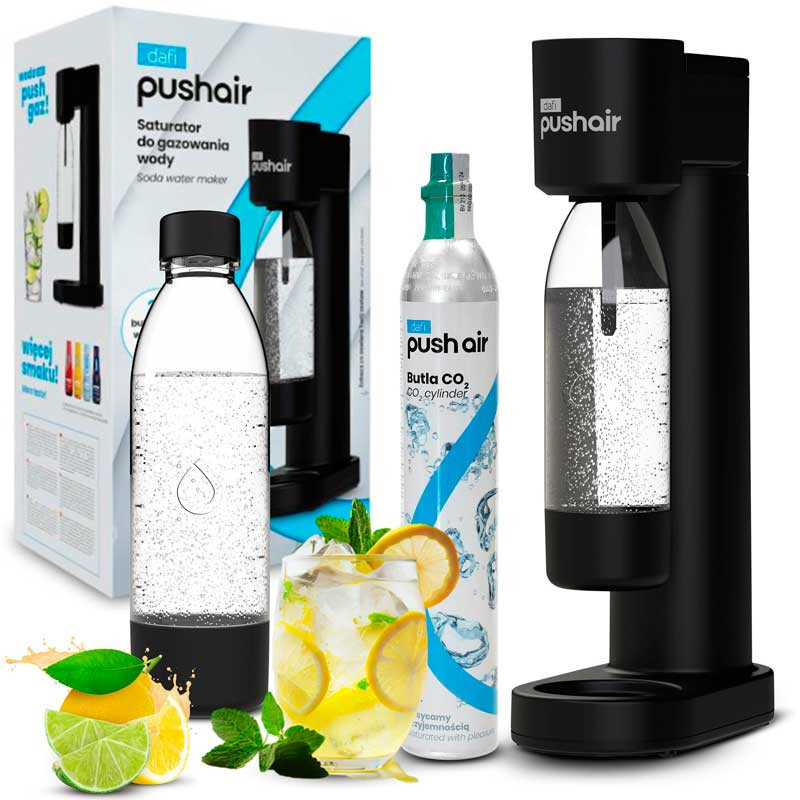 Сатуратора для води PUSHAIR DAFI чорний | MojaWoda.com