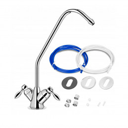 DOUBLE SPOUT FAUCET FOR REVERSE OSMOSIS WATER FILTER CHROME