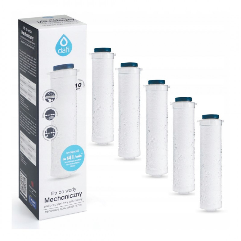 5x DAFI Filtr Wody Przepływowy Polipropylenowy 10 µm Mikron Mechaniczny 10" 5x DAFI Filtr Wody Przepływowy Polipropylenowy 10 µm Mikron Mechaniczny 10"