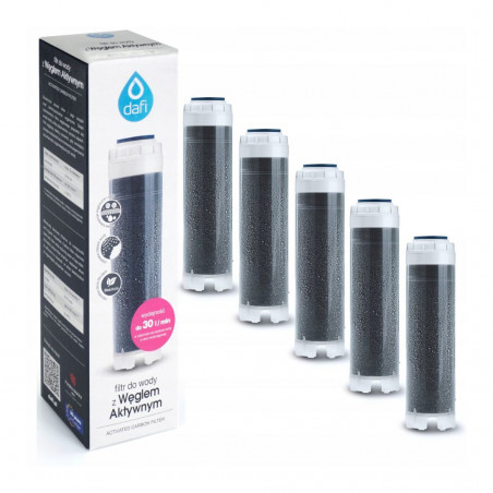 5x Uhlíkový náplň do filtru DAFI 10" Průtokový filtr vody pro celý dům