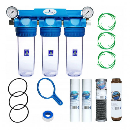 PŘEDFILTR NA VODU DOMÁCÍ 3 STUPŇOVÝ ODŽELEZŇOVAČ