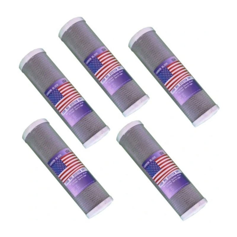 Filtr Wkład węglowy Blok Odwrócona osmoza 10" Wodaro Eco Zestaw 5 sztuk Filtr Wkład węglowy Blok Odwrócona osmoza 10" Wodaro Eco Zestaw 5 sztuk