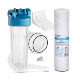 Filtr vody prietokový 1" na celý dom 10" mechanická vložka šnúrková 20M