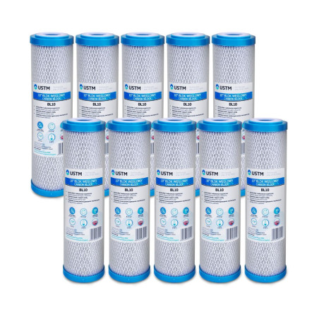 10x Filter na vodu, uhlíkový blok 10" BL10 USTM, filter s aktívnym uhlím
