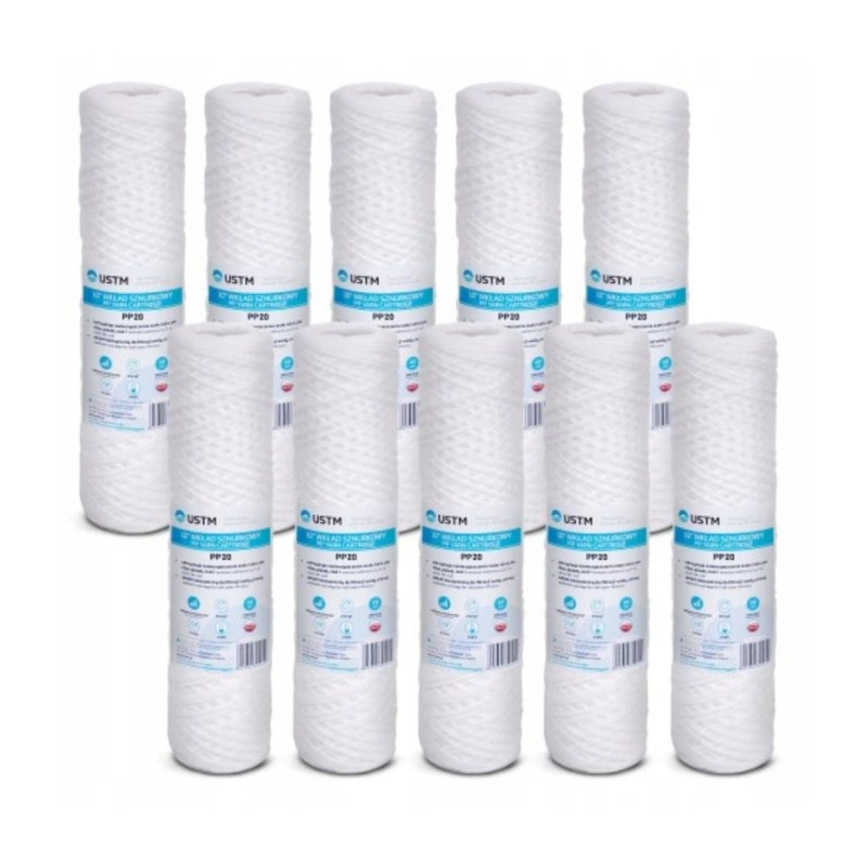 10x Náhradní šňůrkový filtr UST-M PP20M 10" Filtr vody USTM 20 MIKRONŮ