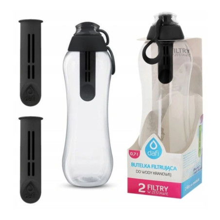 Black DAFI Filtering Bottle 07L 2 FILTER CARTRIDGES Drinking Water Bottle
