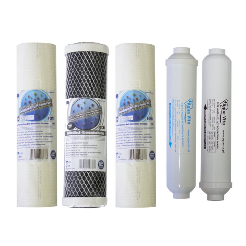 SERVICE SET OF WATER FILTER CARTRIDGES OSMOSIS RO AF AV