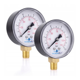 STABILNÝ manometer WODARO tlakomer do 10 BAR bočný závit 1/4" 2ks.