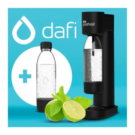Sodovač DAFI PushAir Černý + Náplň CO2 + 2 x Láhev 0,7