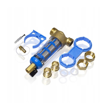 Inline Water Filter - Mechanical Mesh + 3/4 Inch Ball Valve, 1 Inch