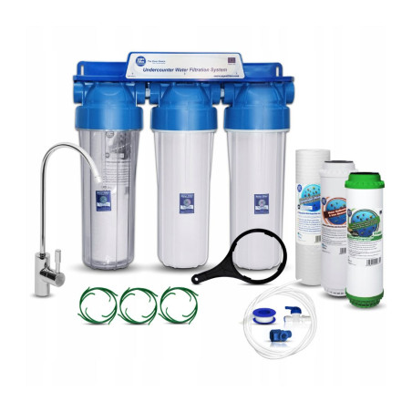 FP3-K1 Aquafilter Kitchen Under-Sink Water Filter + CARTRIDGE SET for 6 months.