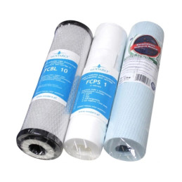 WODARO Water Filter Set Complete Cartridge - Carbon Filter + 2x Foam
