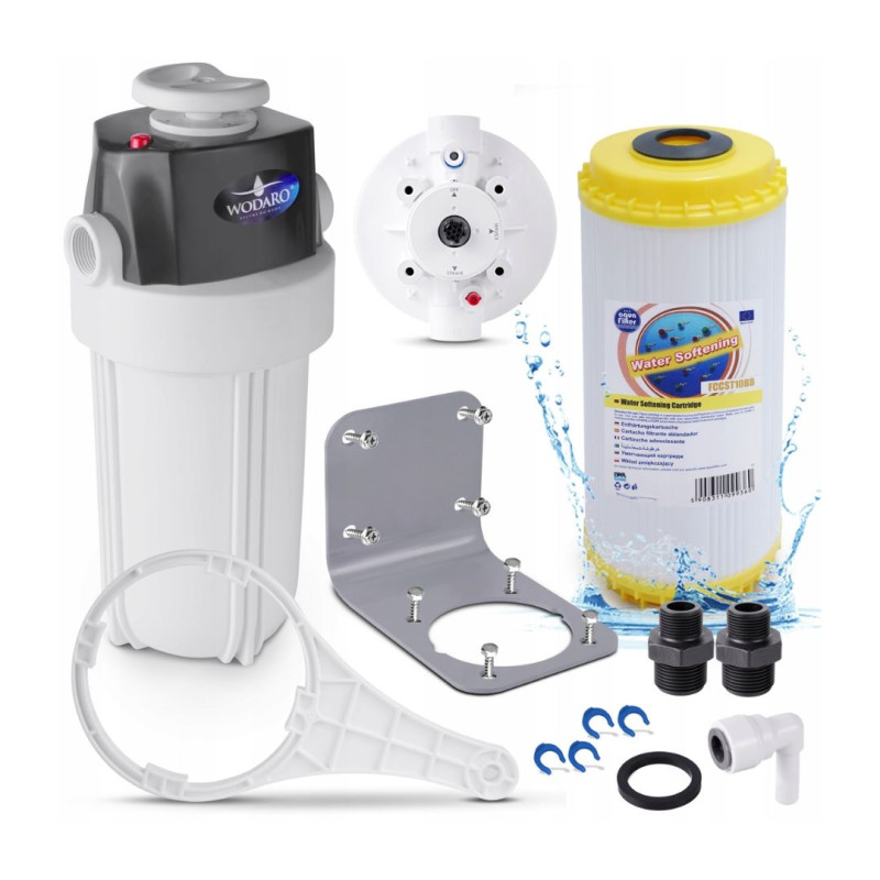 Filtr vody zmäkčovač potrubný s bypasom 1" na celý dom + náplň FCCST10BB