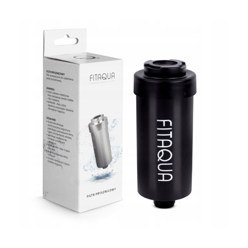 FIT AQUA AWF-SWR-P-B BLACK Shower Water Filter for Bathroom Flow-through