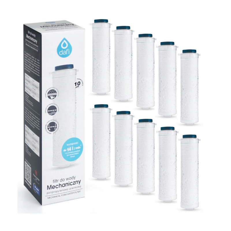 10x DAFI Flow Water Filter Sediment 10 µm Micron Mechanical 10" 10x DAFI Flow Water Filter Sediment 10 µm Micron Mechanical 10"