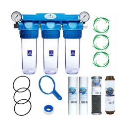 ФІЛЬТР ВОДИ ПІД РАКОВИНОЮ 3-Х СТУПЕНЕВИЙ ЗНЕЗАЛІЗНЮВАЧ FCCFE 1/2"