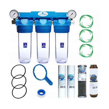 ФІЛЬТР ВОДИ ПІД РАКОВИНОЮ 3-Х СТУПЕНЕВИЙ ЗНЕЗАЛІЗНЮВАЧ FCCFE 1/2"