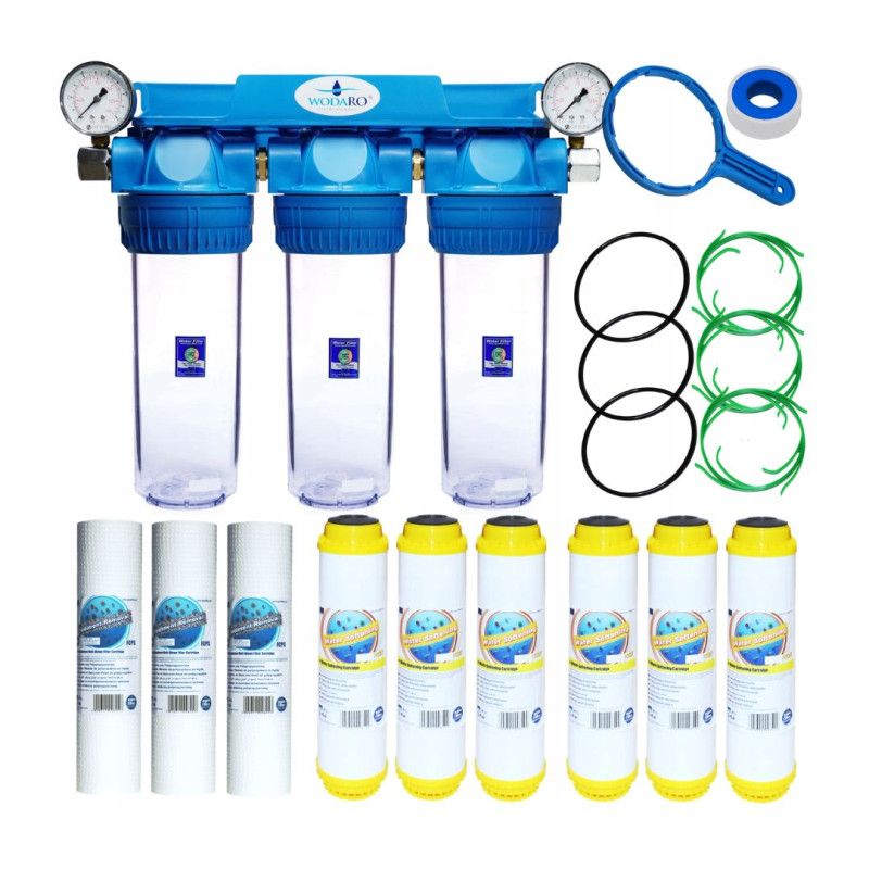 Фільтр води на весь дім М'ЯКШУВАЧ AQUAFILTER Проточний 3/4" Картриджі ЗАПАС