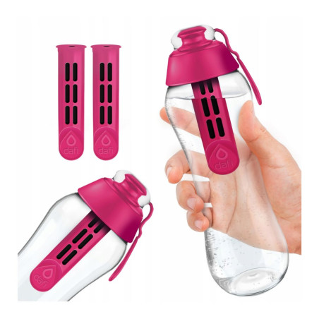 Pink Filtering Bottle DAFI 0.7L 2 CARBON FILTERS Bottle with Filter Pink