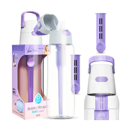 Fľaša s filtrom 0,7L DAFI SOLID od Joanny Krupy Fialová fľaša + 2 FILTRE