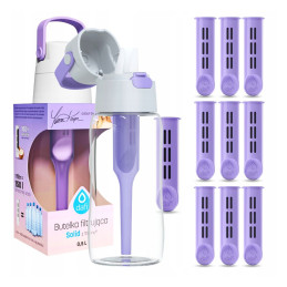 DAFI SOLID 0.5L LAVENDER Filtering Bottle Water Bottle + 9 REPLACEMENT FILTERS