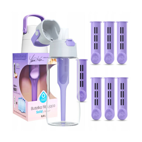 Бутилка з фільтром DAFI SOLID 0,5L Digital Lavender + 6 ЗАПАСНИХ ФІЛЬТРІВ