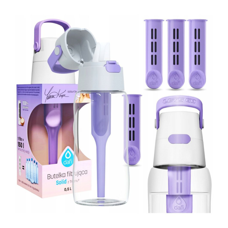 DAFI SOLID 0.7L Filtering Bottle Lavender by Joanna Krupa + 4 FILTERS BOTTLES DAFI SOLID 0.7L Filtering Bottle Lavender by Joanna Krupa + 4 FILTERS BOTTLES