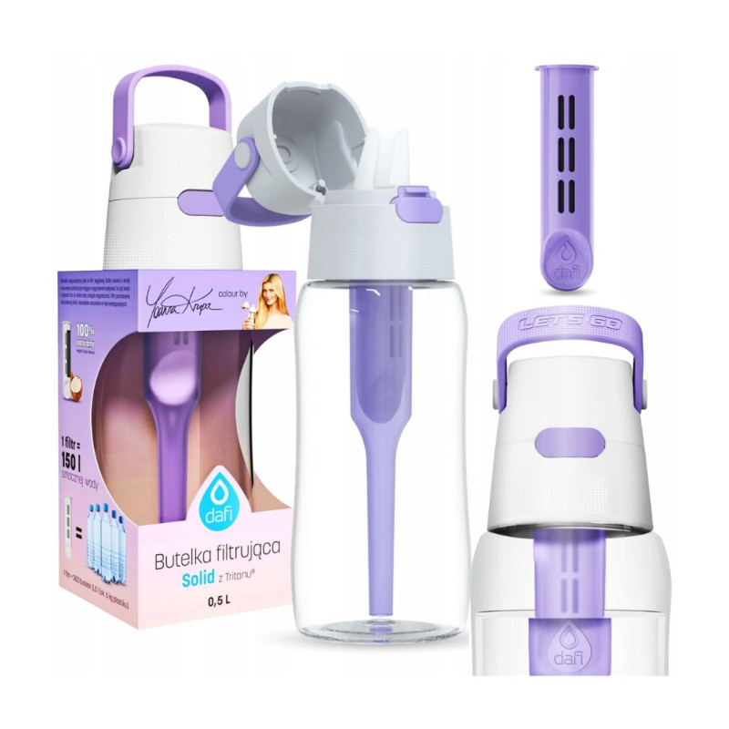 Bidon Filtrujący DAFI SOLID 0,5L Lavender Butelka do Wody z Filtrem J.Krupa Bidon Filtrujący DAFI SOLID 0,5L Lavender Butelka do Wody z Filtrem J.Krupa