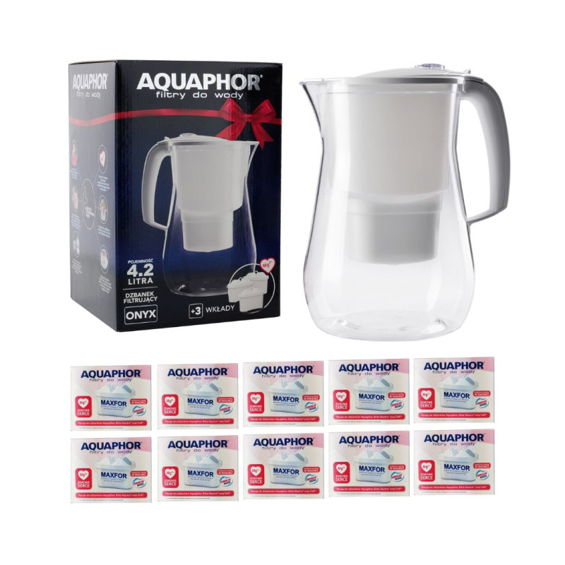 Water Filter Jug 4.2L + 10 Compatible Filter Cartridges with Dafi Brita